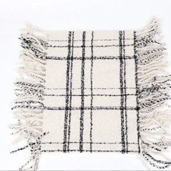 New Plaid Infinity Tassel Scarf - Picture 3 of 4